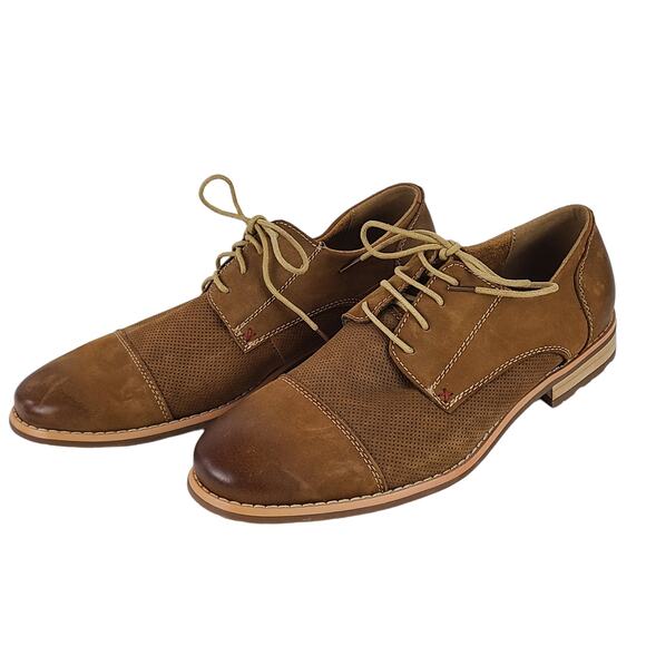 Steve Madden preppy brown suede leather pinhole brogues 10B shoes - Picture 1 of 7